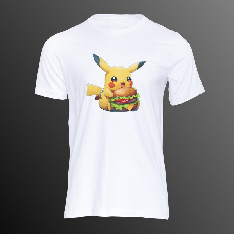Camiseta Pikachu e seu Hamburguer