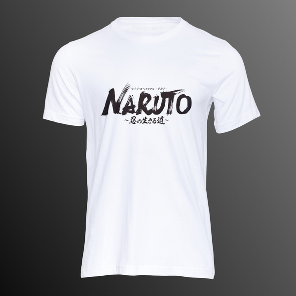 Camiseta Escrita Naruto B&W